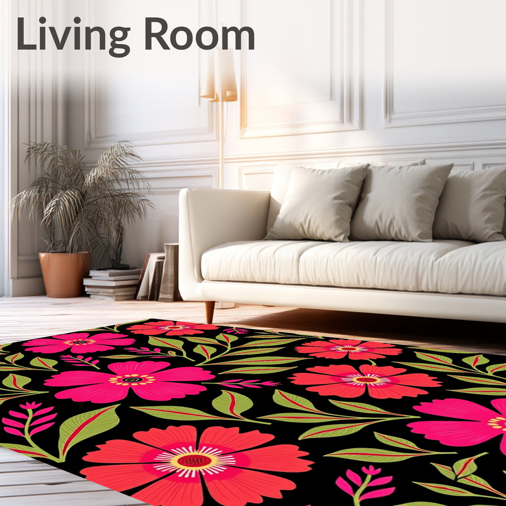Bold Floral Pattern Design Rug