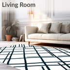 Diagonal Line Intersecting Pattern Rug