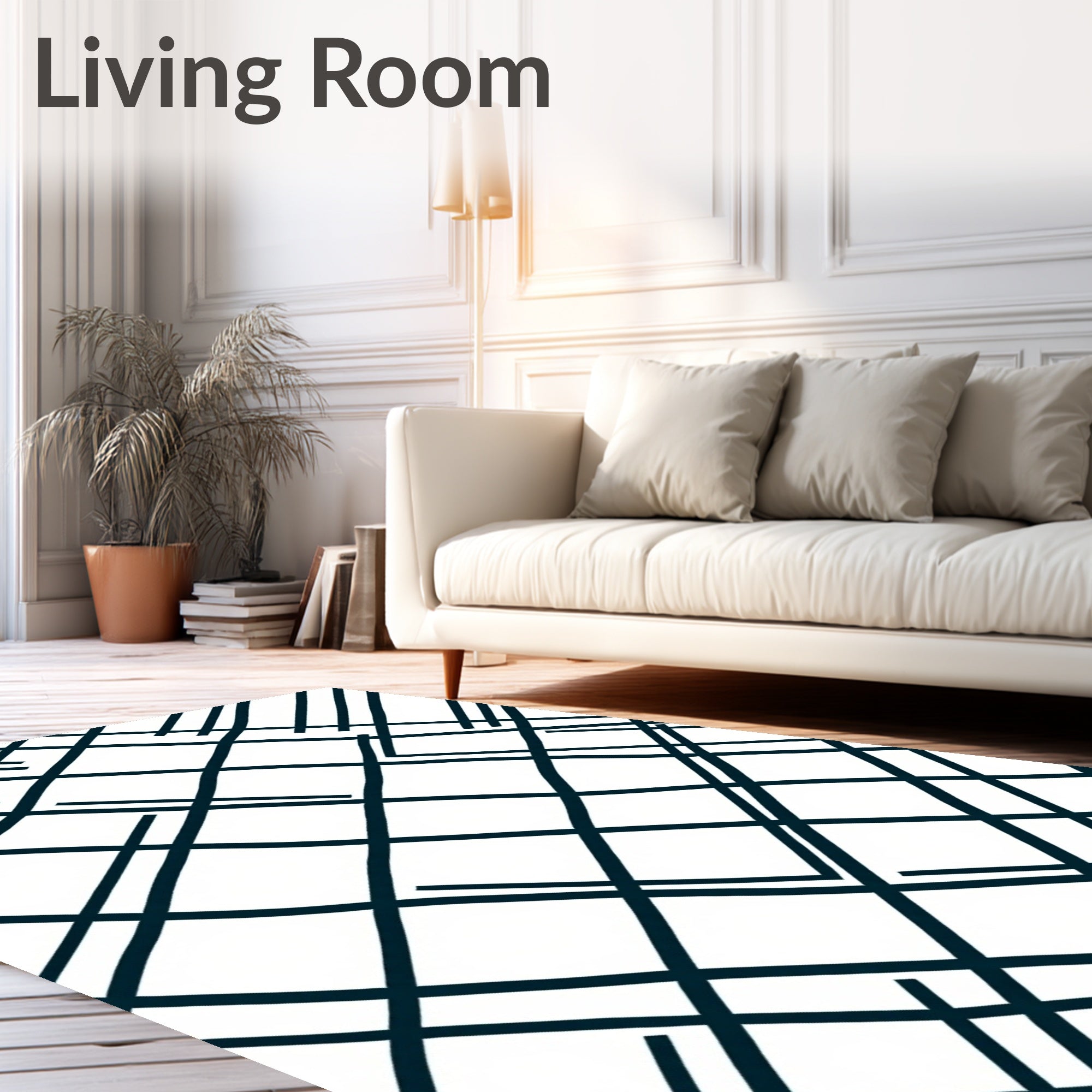 Diagonal Line Intersecting Pattern Rug