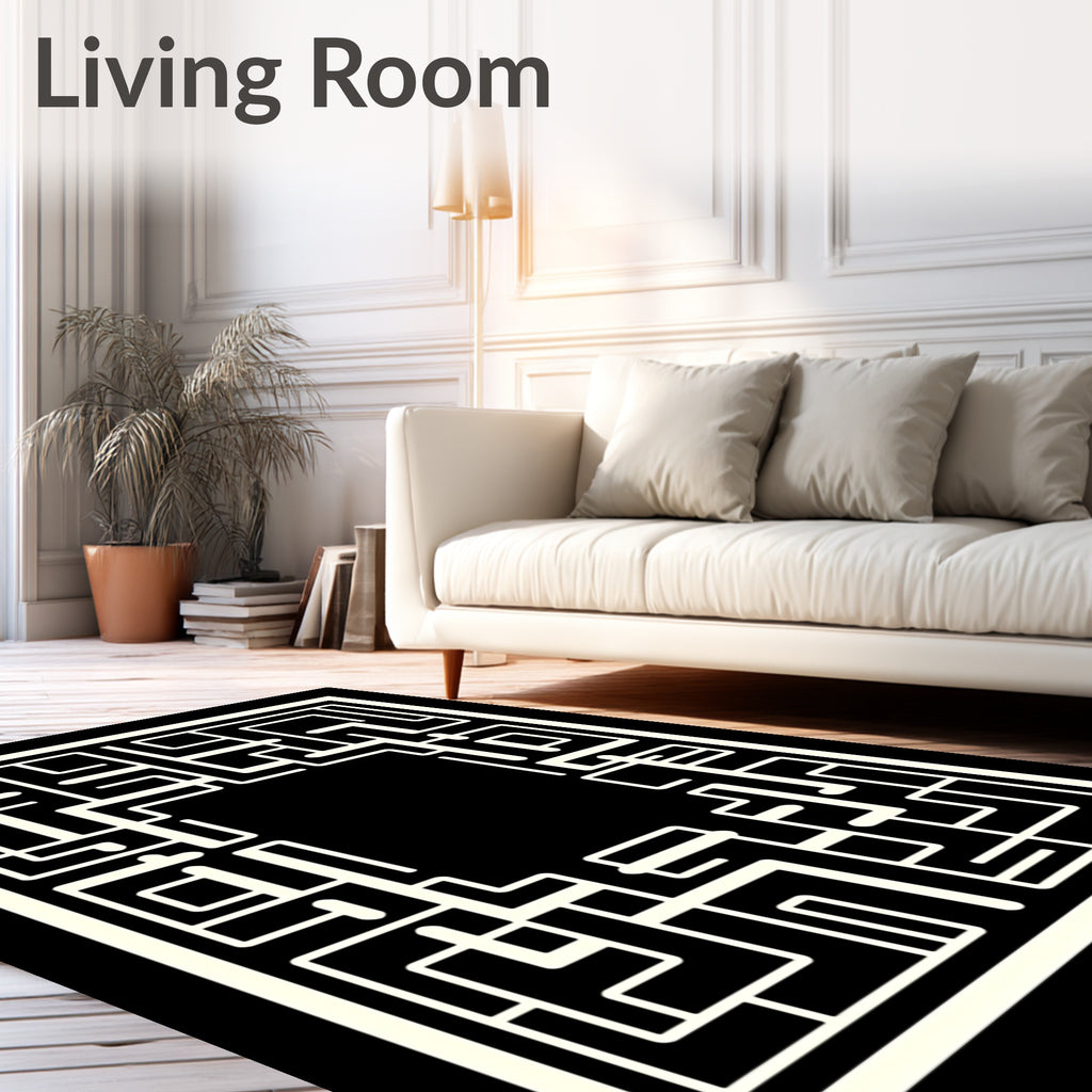 Geometric Maze Pattern Design Rug