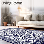 Classic Scrollwork Floral Pattern Rug