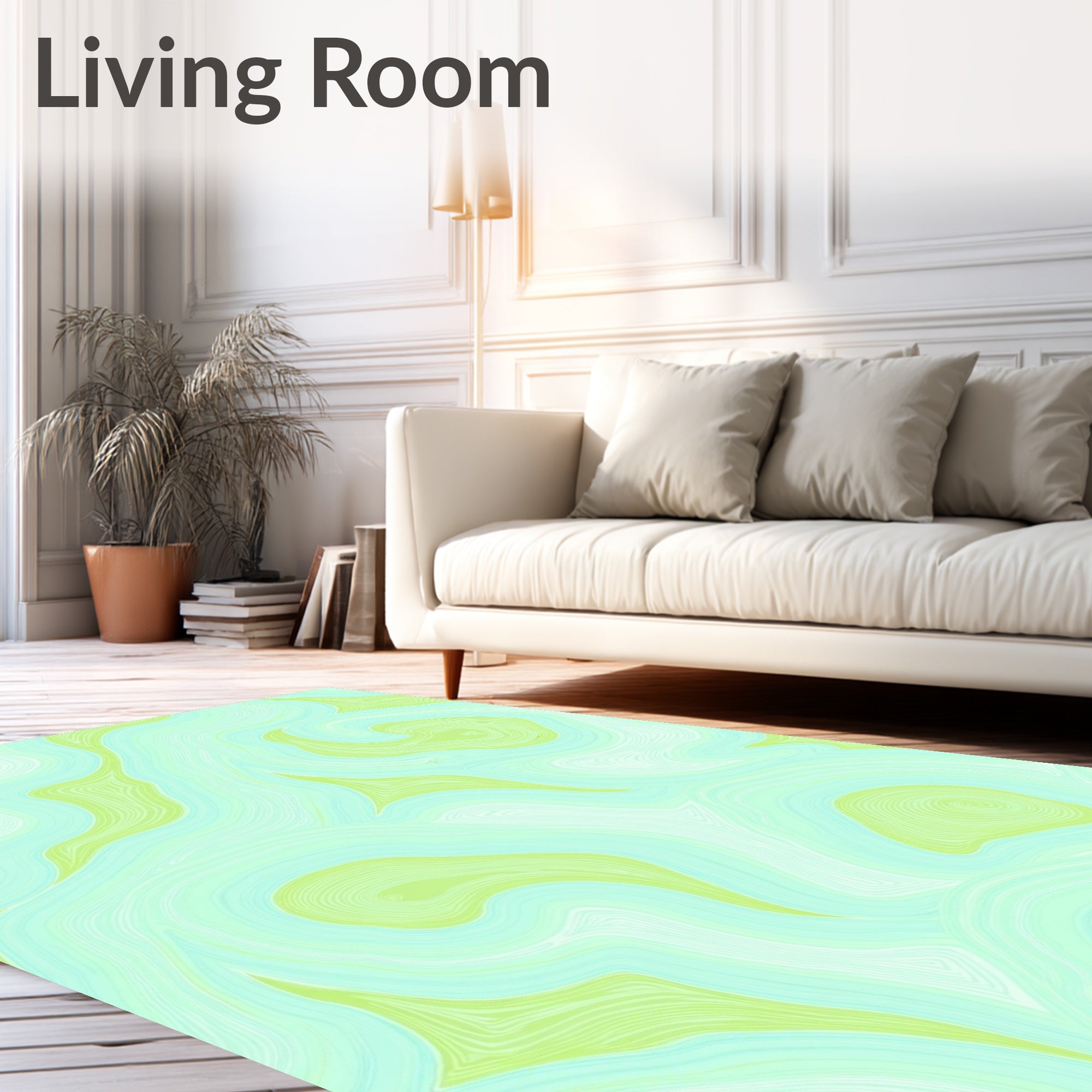 Cool Swirl Organic Pattern Rug