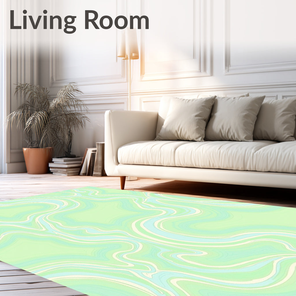 Fluid Swirl Pastel Aesthetic Design Rug