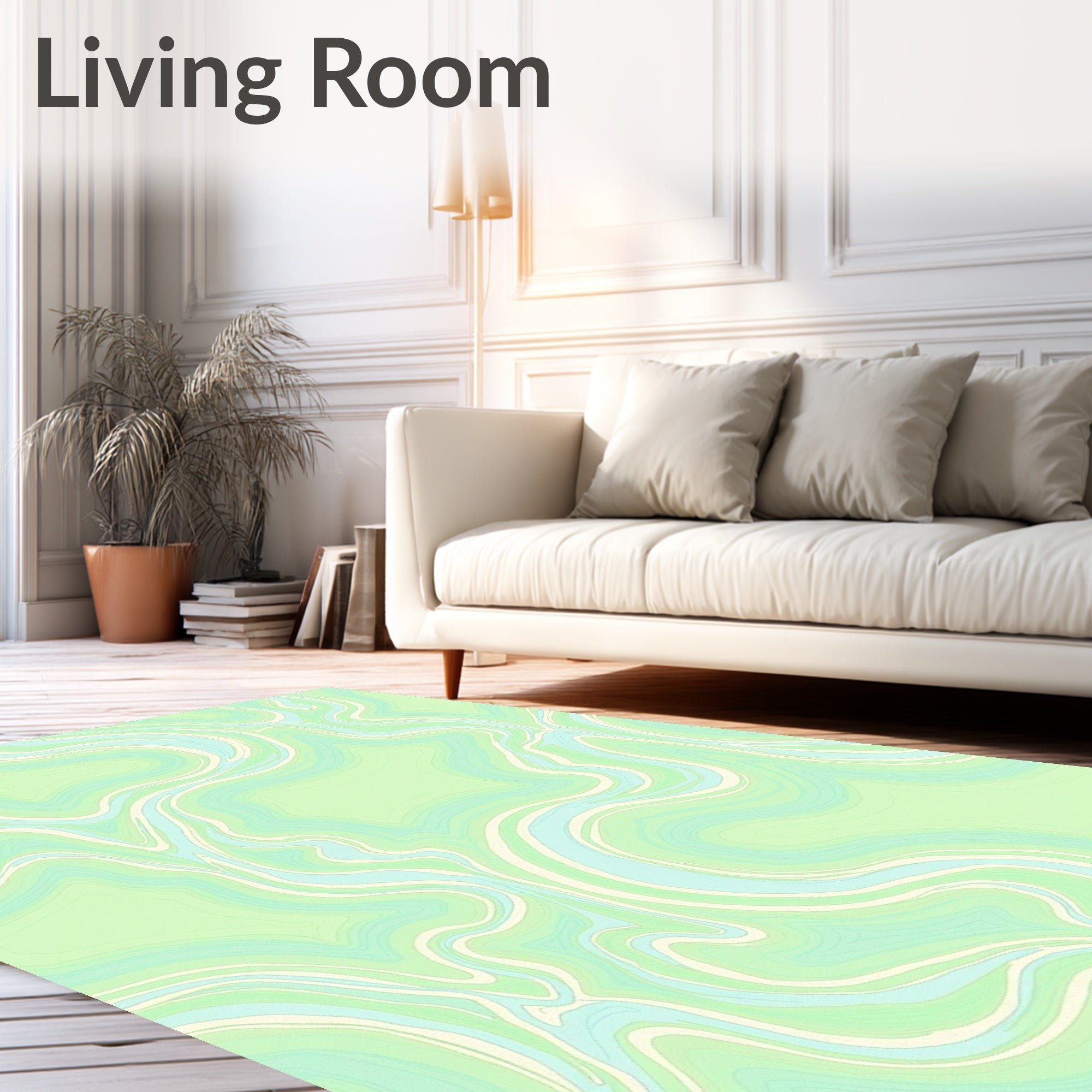 Fluid Swirl Pastel Aesthetic Design Rug