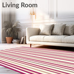 Striped Pattern with Magenta Hues Rug