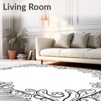Ornate Floral Scrollwork Design Rug