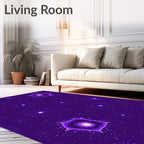 Purple Abstract Starburst Pattern Rug