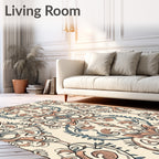 Vintage Floral Swirls Pattern Design Rug