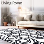 Art Deco Geometric Outline Pattern Rug