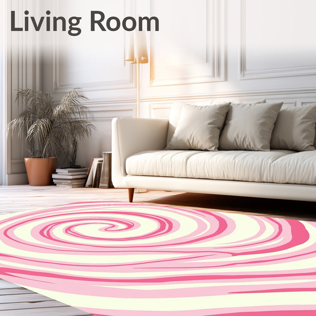Pink Swirl Abstract Pattern Rug