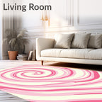 Pink Swirl Abstract Pattern Rug
