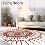 Round Ethnic Sunburst Pattern Rug