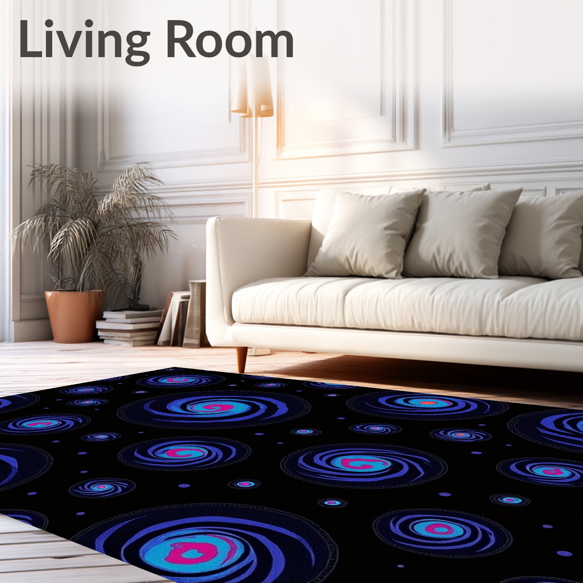Cosmic Galaxy Swirl Pattern Rug