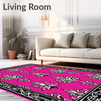 Bold Floral Damask Pattern Rug