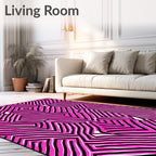Bold Pink Black Zigzag Maze Rug