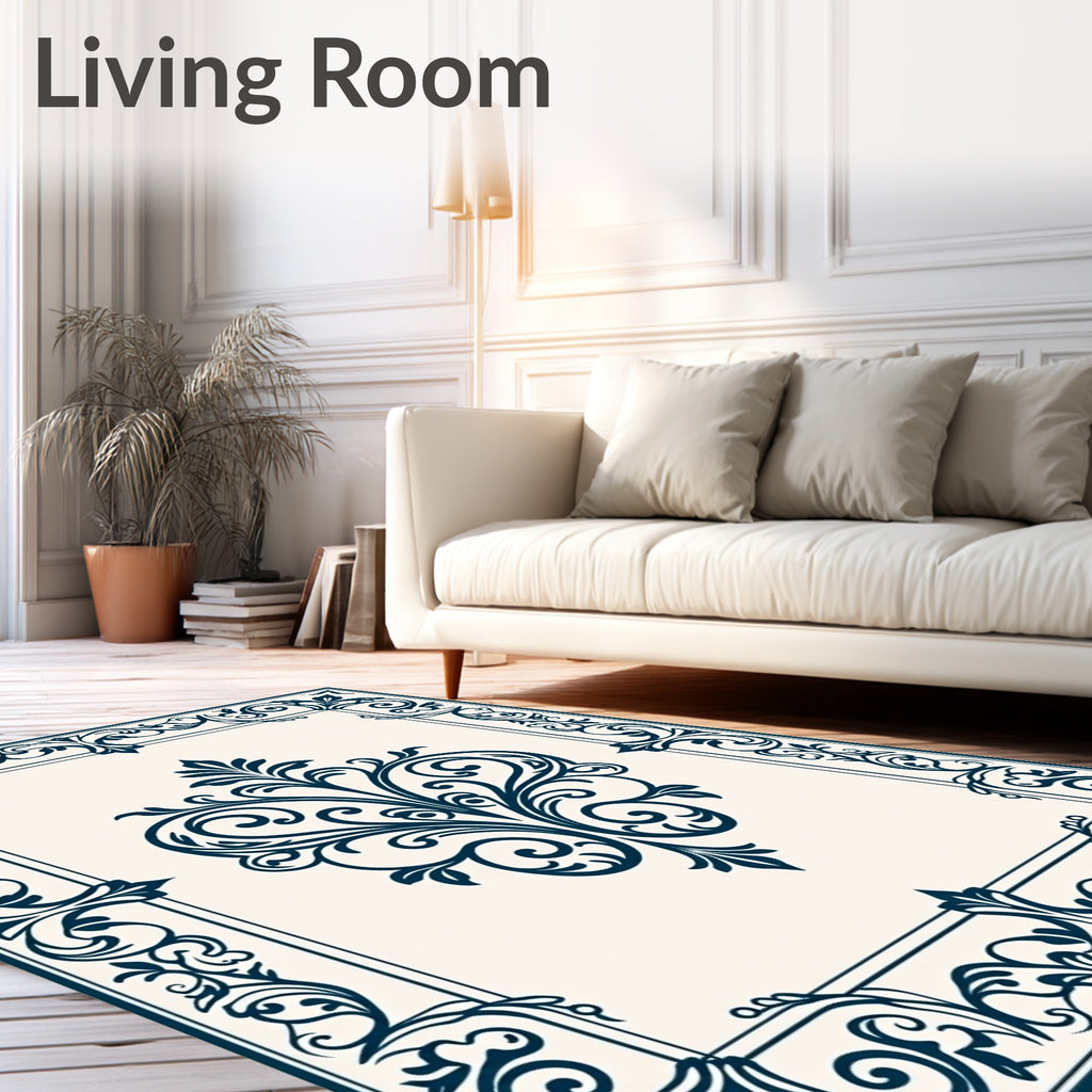 Classic Scroll and Flourish Pattern Rug