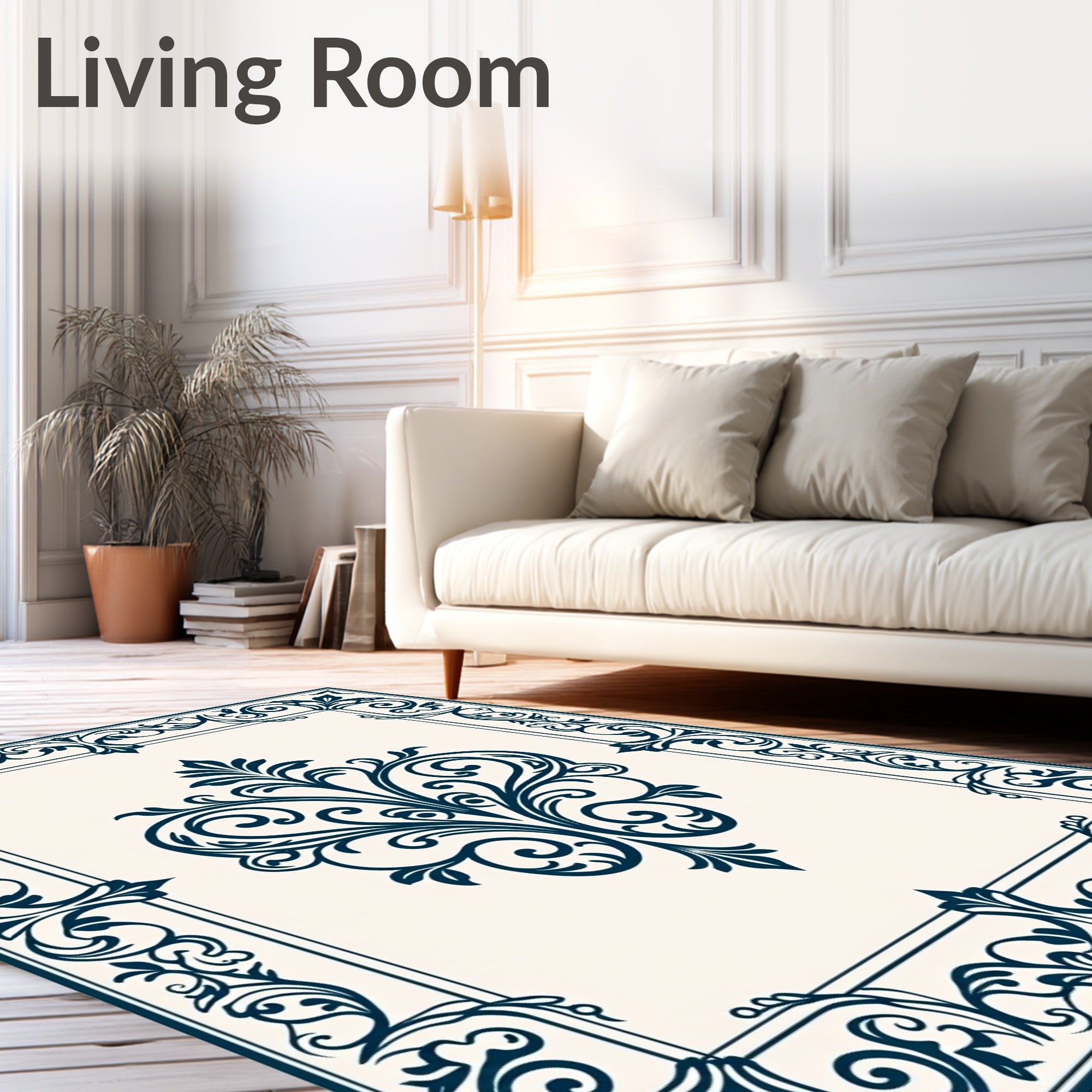 Classic Scroll and Flourish Pattern Rug