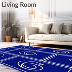 Abstract Swirl Blue White Pattern Rug