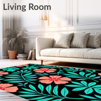 Exotic Floral Leaf Pattern Design Rug