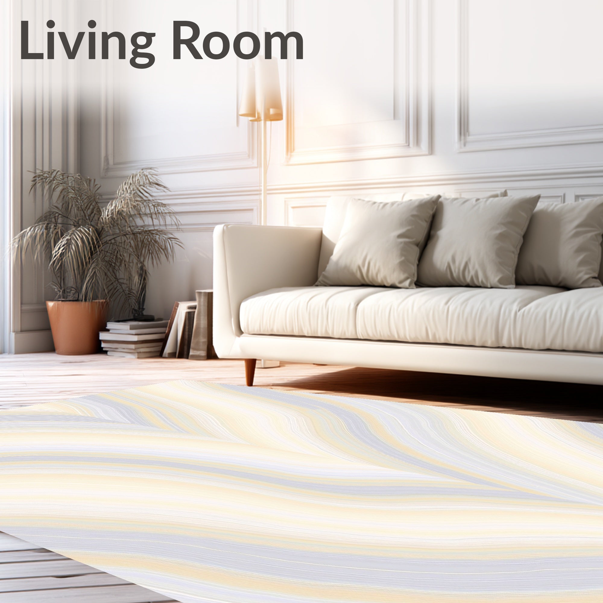 Soft Wavy Pastel Pattern Rug