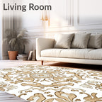 Ornate Floral Scrollwork Patterned Rug