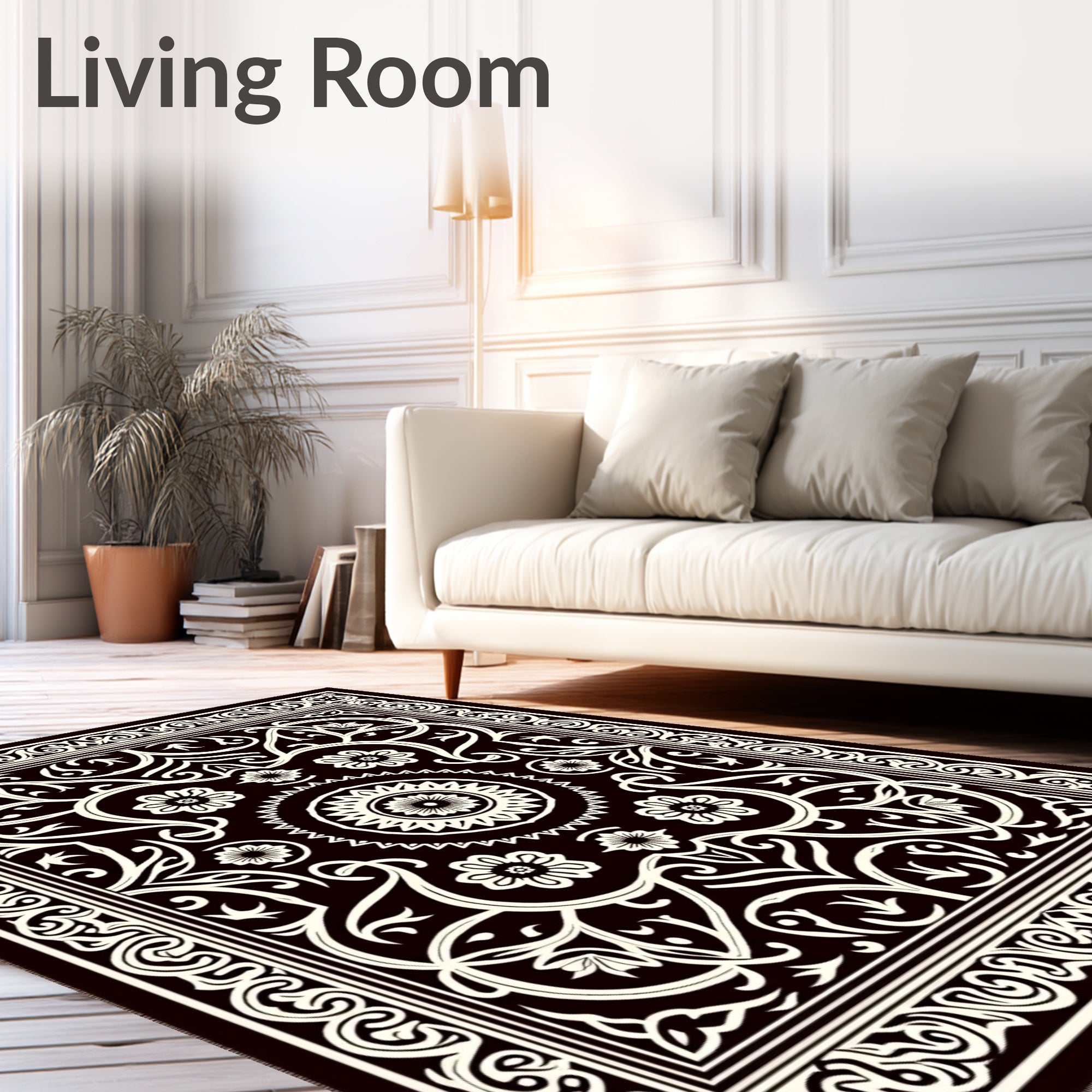 Classic Floral Scrollwork Motif Rug