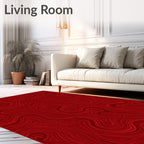 Crimson Swirl Abstract Design Rug