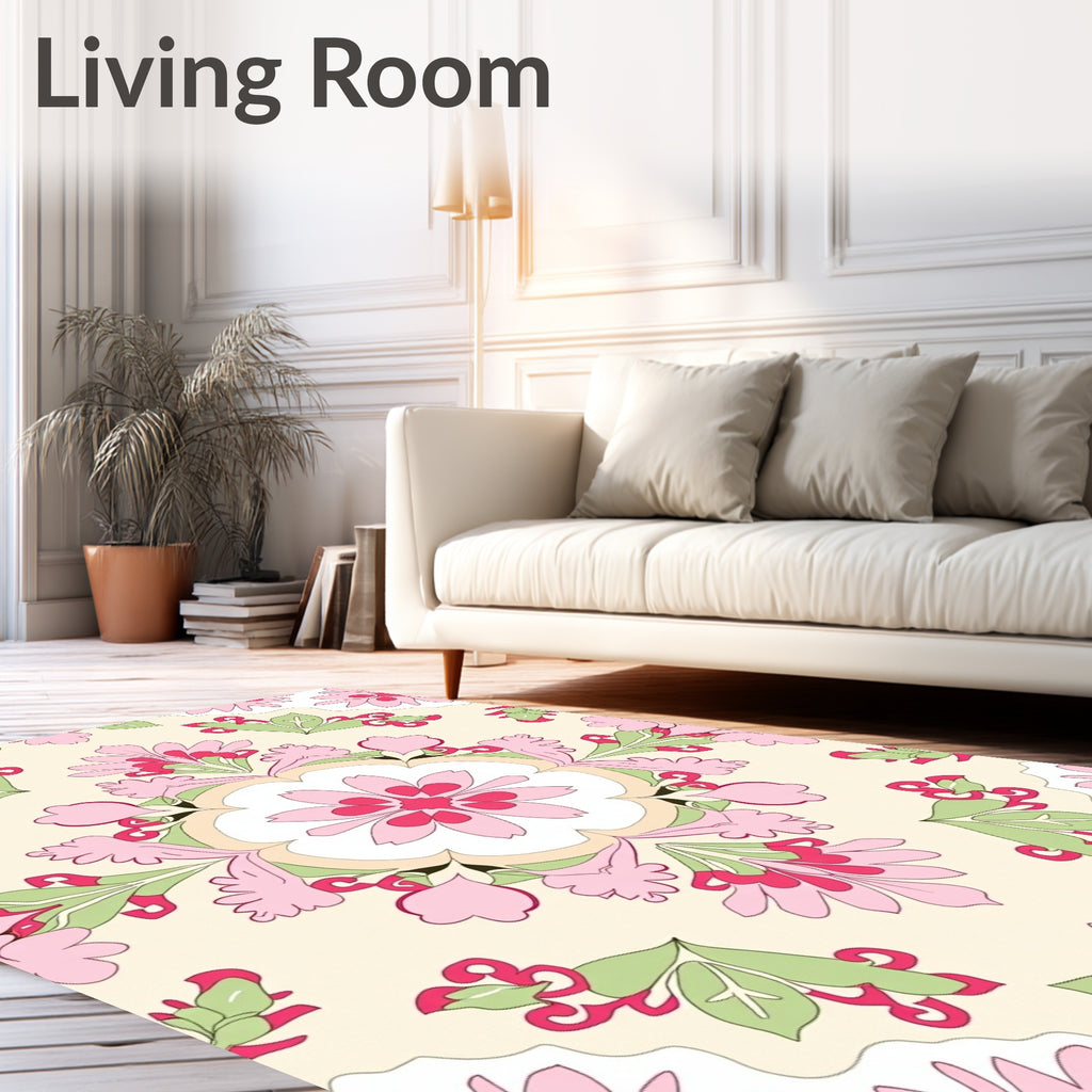 Vintage Floral Medallion Pattern Rug