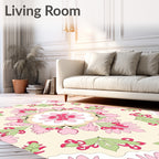 Vintage Floral Medallion Pattern Rug