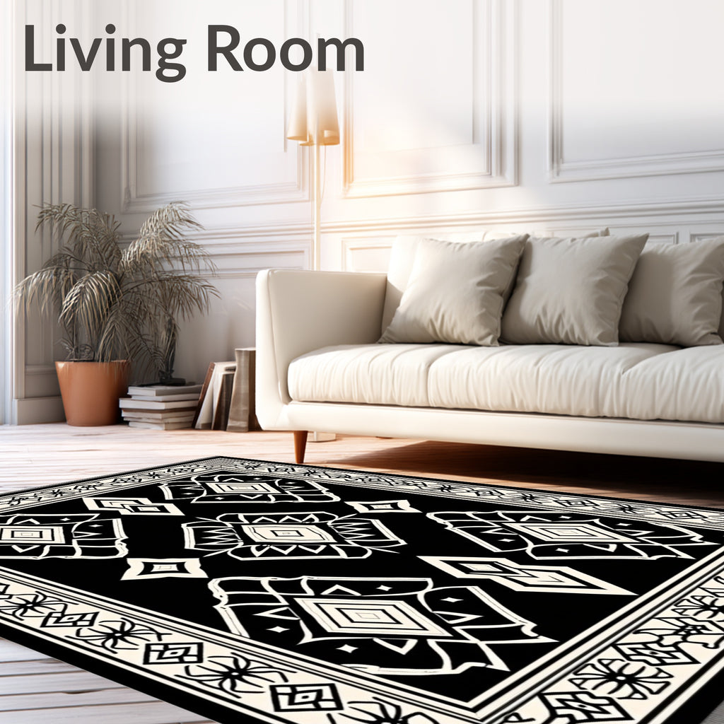 Bold Geometric Diamond Pattern Rug