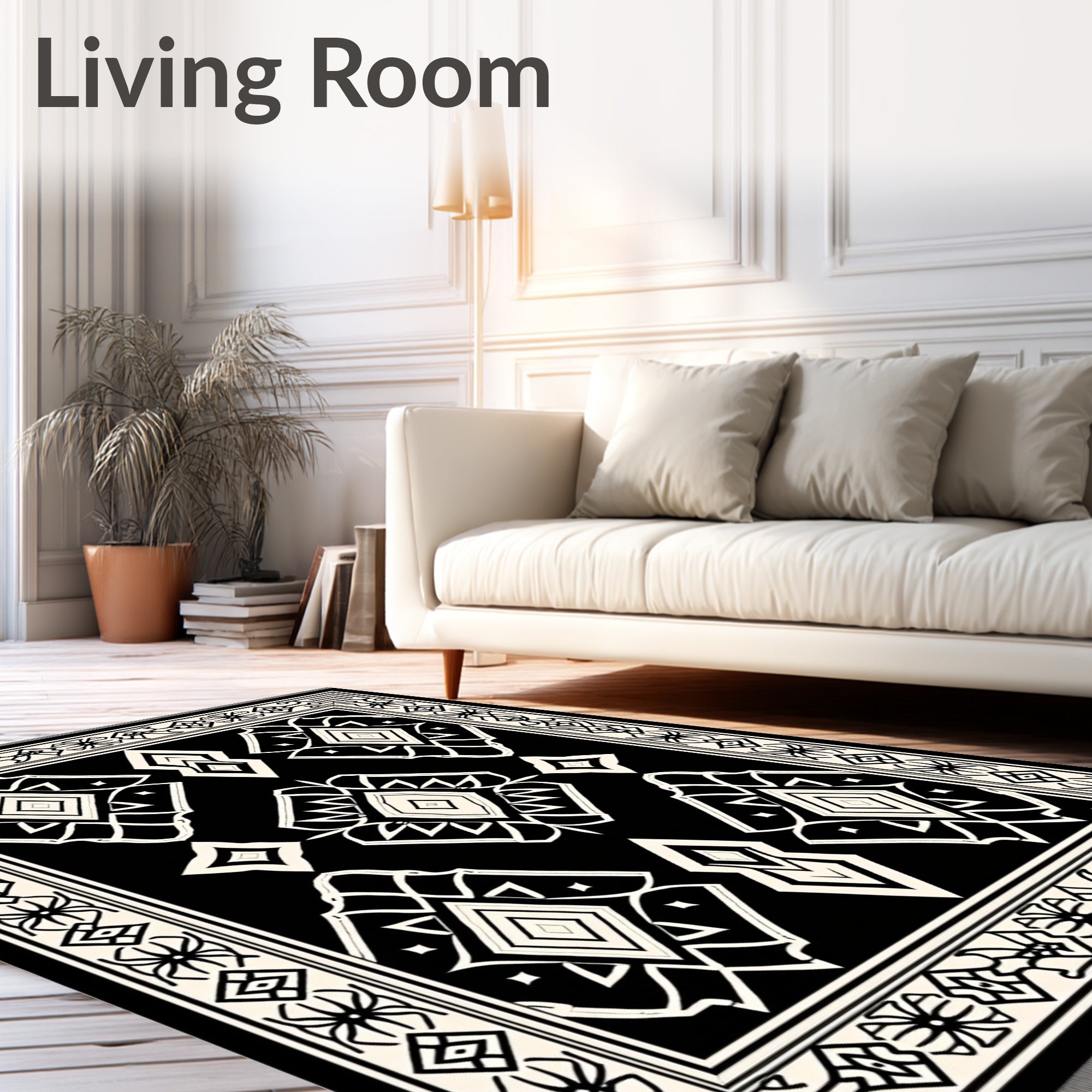 Bold Geometric Diamond Pattern Rug