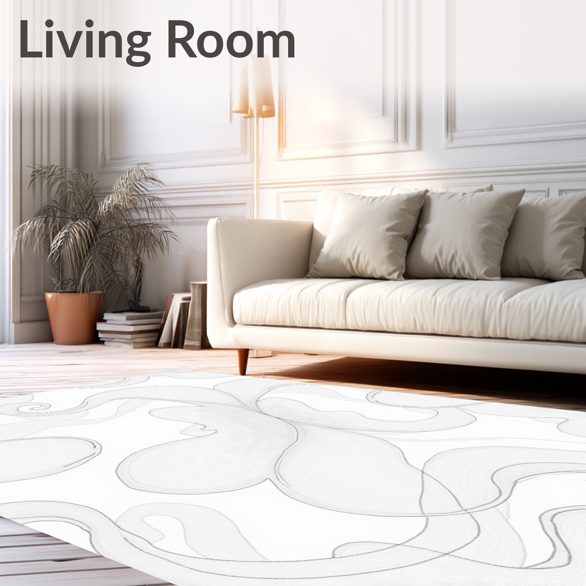 Abstract Swirling Cloud Pattern Design Rug