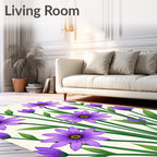 Purple Daisy floral design Rug