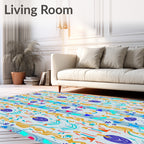 Abstract Figures And Floral Symmetry Rug
