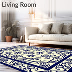 Vintage Inspired Floral Scrollwork Rug
