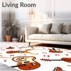 Melodic Guitar Music Notes Pattern Rug
