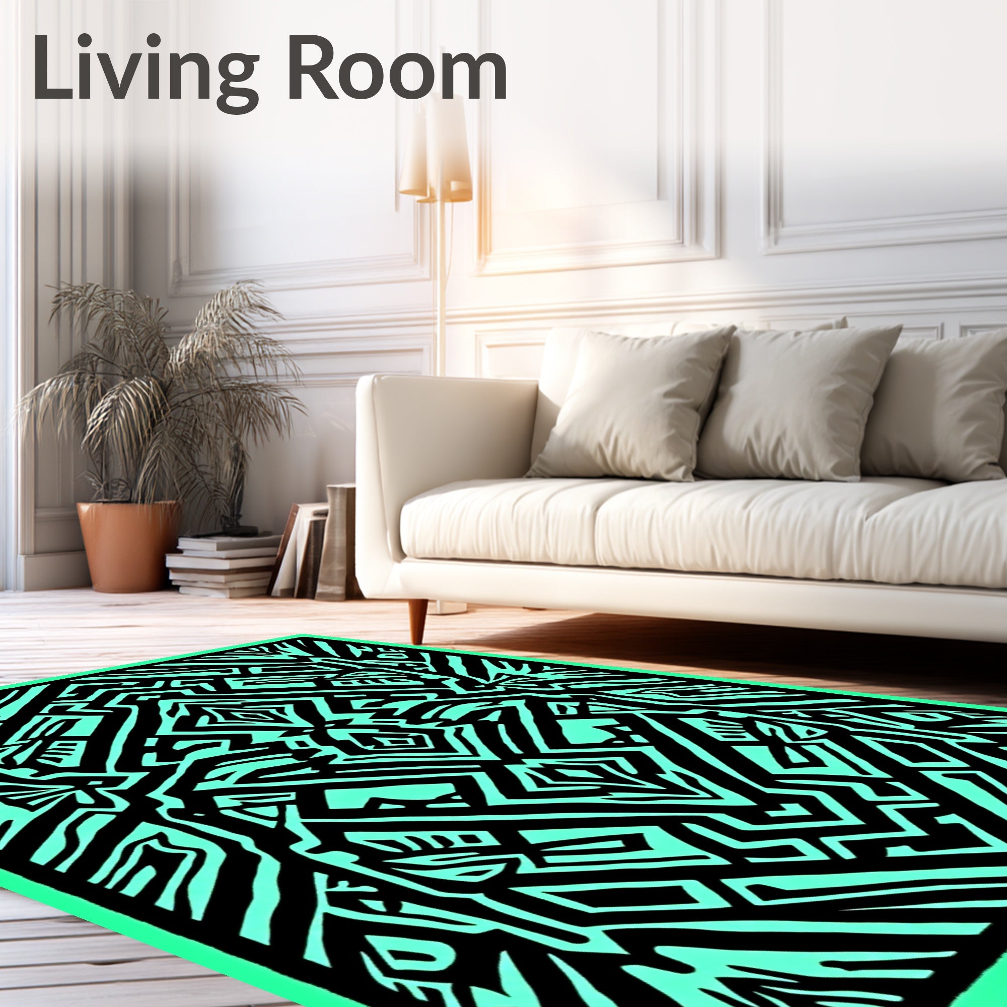 Bold Geometric Tribal Pattern Rug