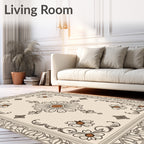 Vintage Floral Garden Square Pattern Rug