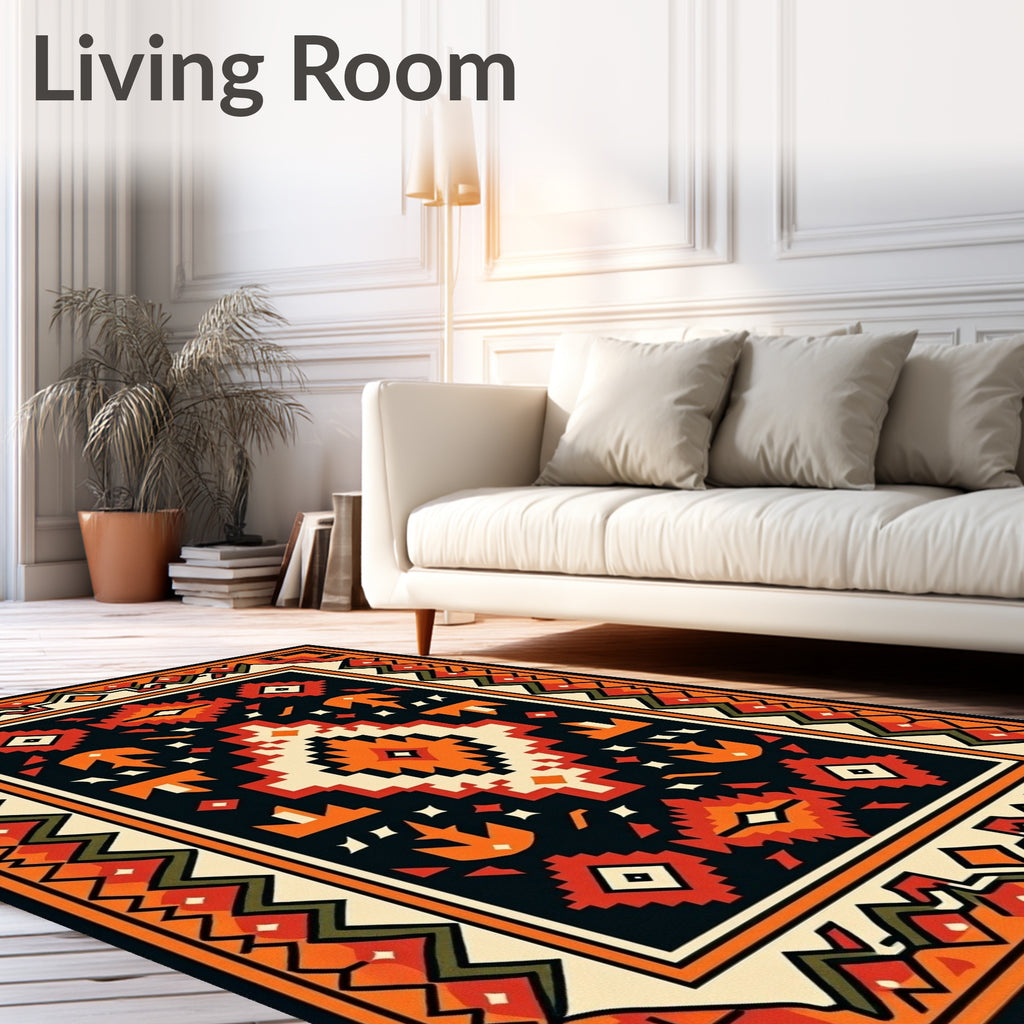 Bold Tribal Geometric Pattern Rug