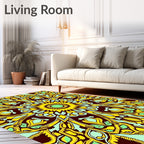 Ornate Sunburst Mandala Pattern Rug