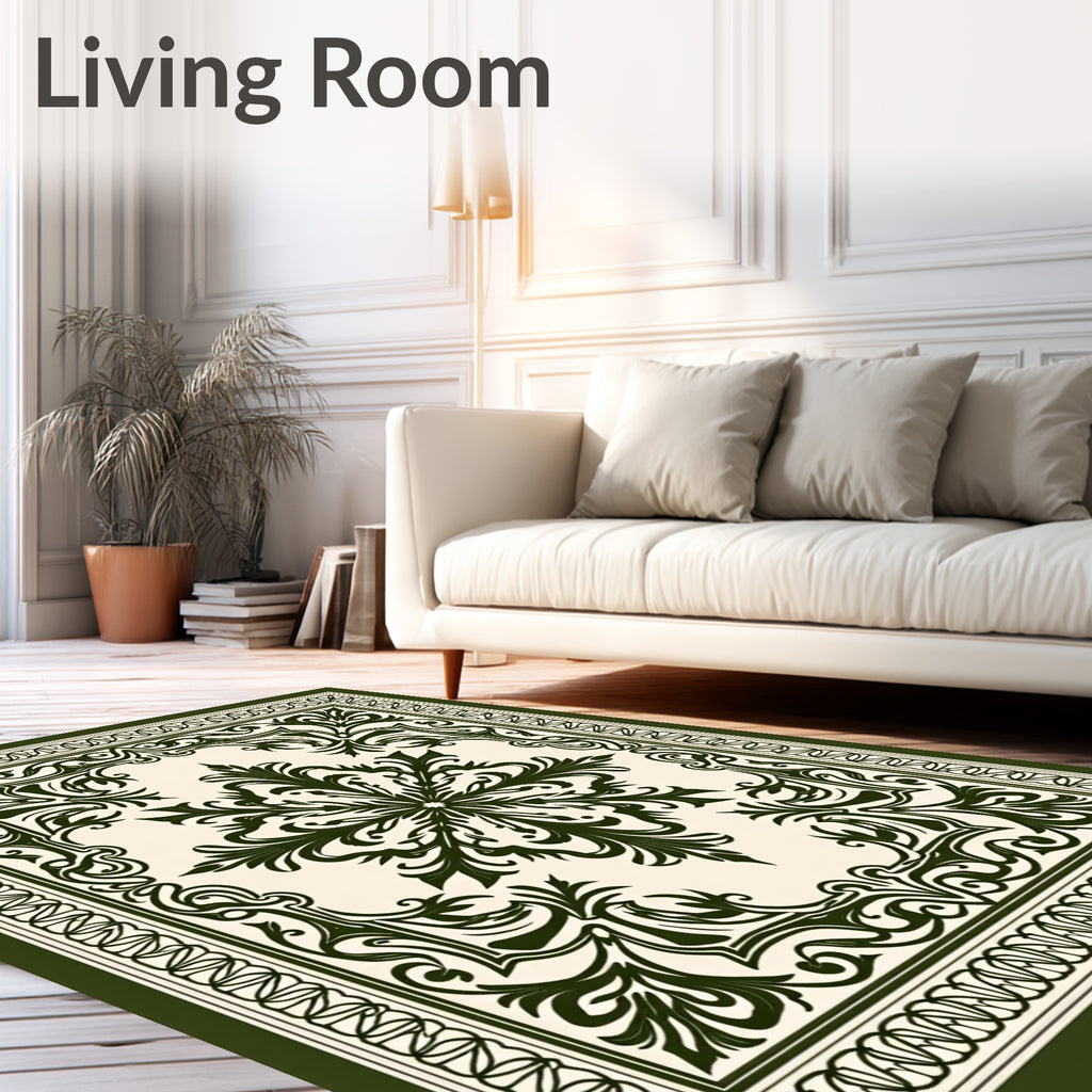 Elegant Floral and Scroll Pattern Rug