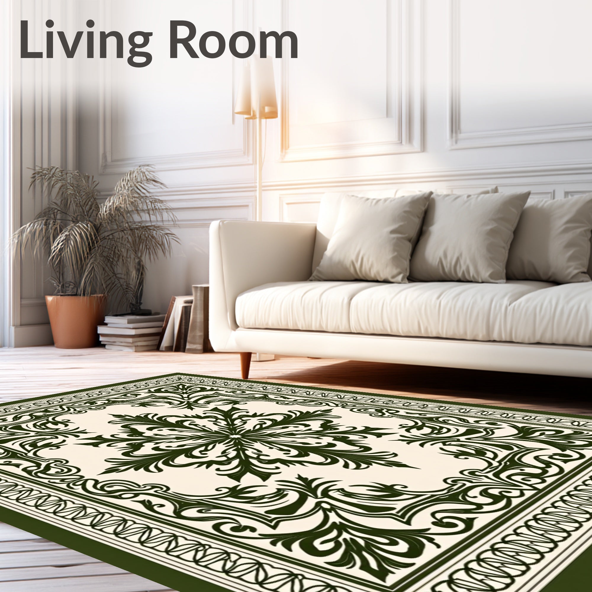Elegant Floral and Scroll Pattern Rug