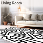 Abstract Geometric Maze Pattern Rug