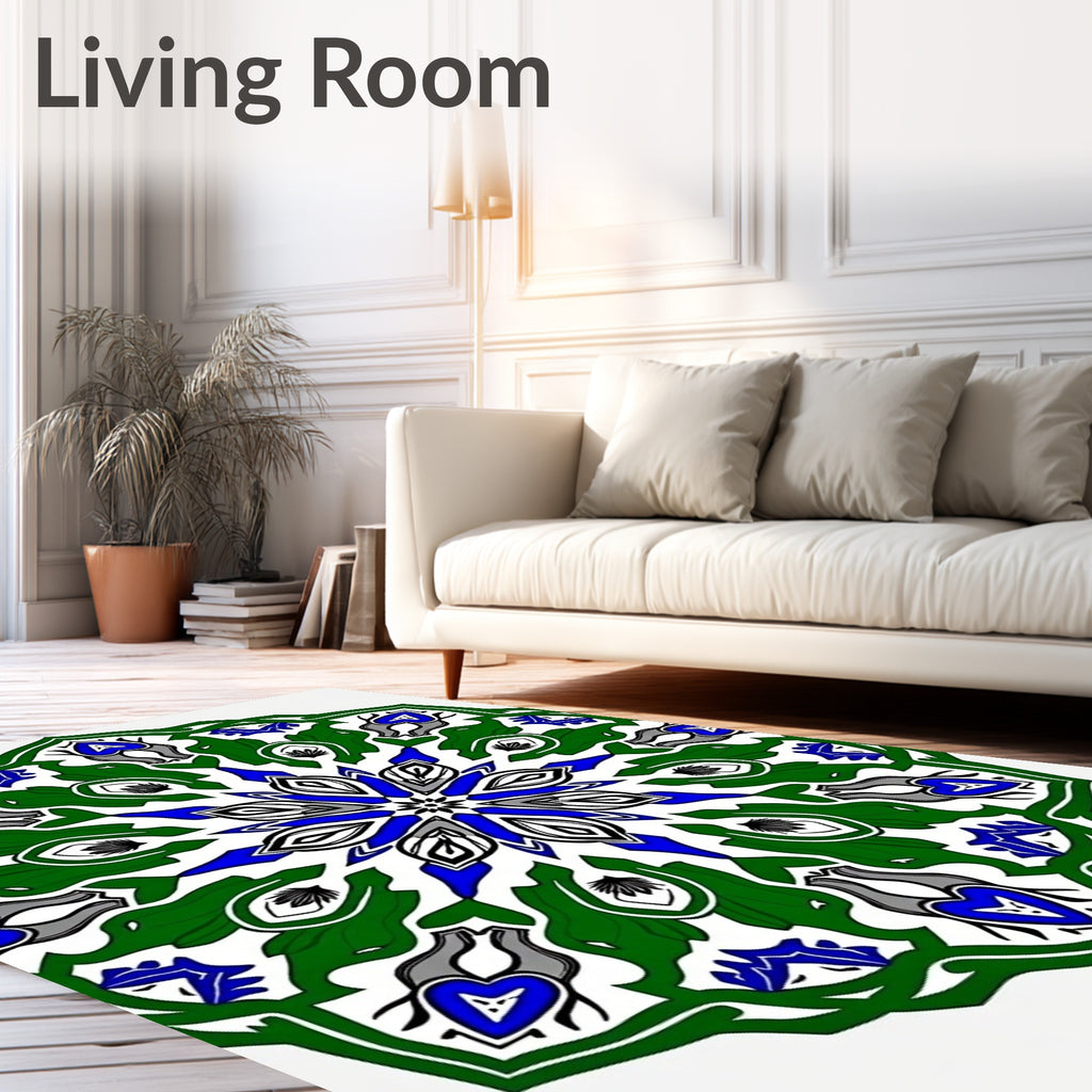 Ornate Symmetrical Mandala Pattern Rug