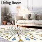 Ornate Sunburst Mandala Pattern Rug