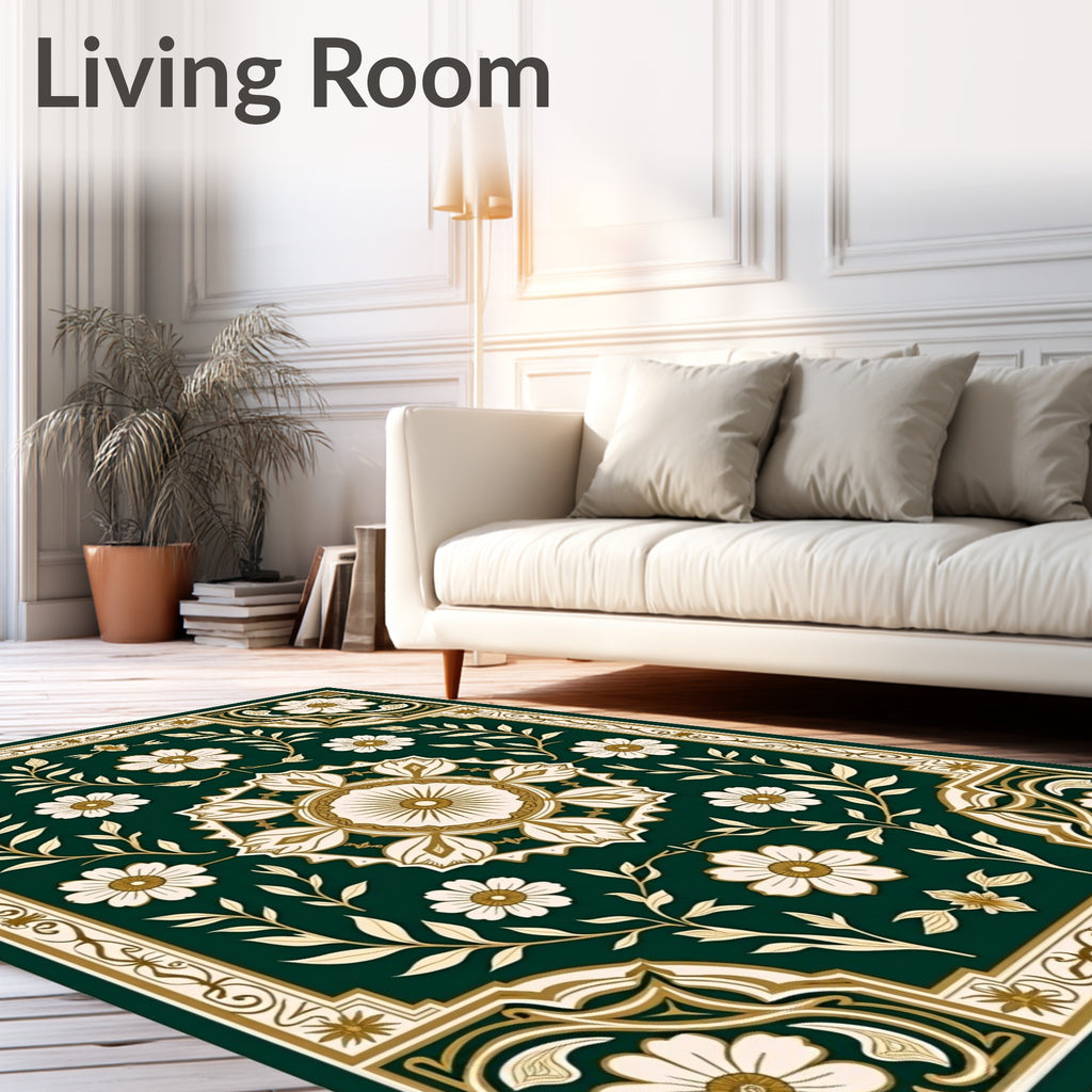 Vintage Botanical Floral Garden Rug