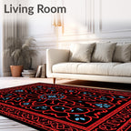 Red Floral Intricate Medallion Rug