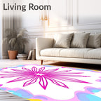 Bold Floral Starburst Pink Pattern Rug