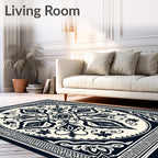 Classic Floral Medallion Border Design Rug