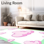 Pink Clouds Whimsical Pattern Rug